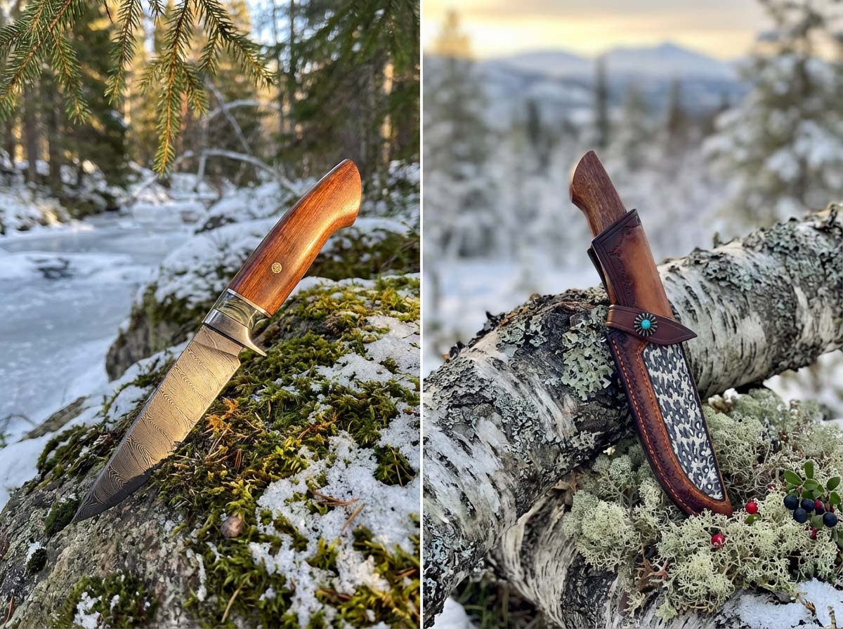 Arktos Luxusní damaškový lovecký nůž 224 vrstev 2